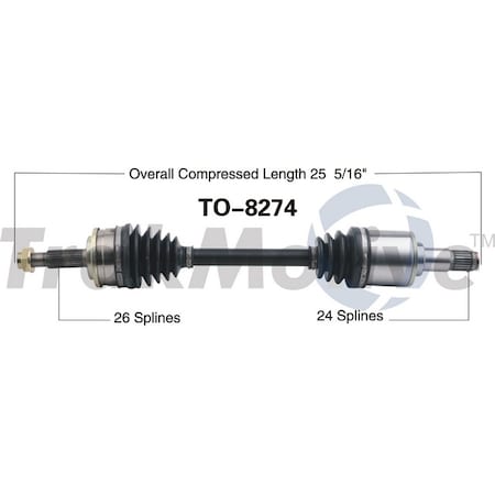 Surtrack Axle Cv Axle Shaft, To-8274 TO-8274